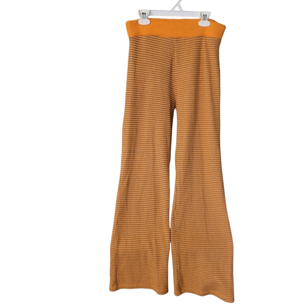 Zara striped knit high waist flare leg pants - M.       S76